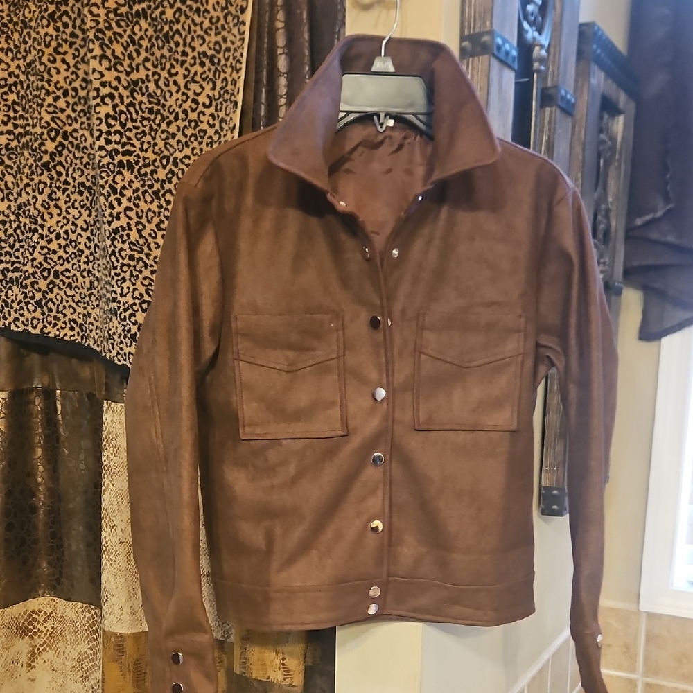 SHEIN Dark Brown Utility Jacket
